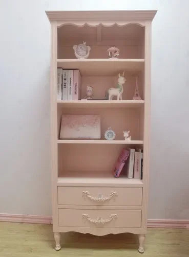 French Bookcase Bookshelf and Storage Shelf Modern Pastoral Hand Office Display Rack Display Cabinet Integrated Bookcase