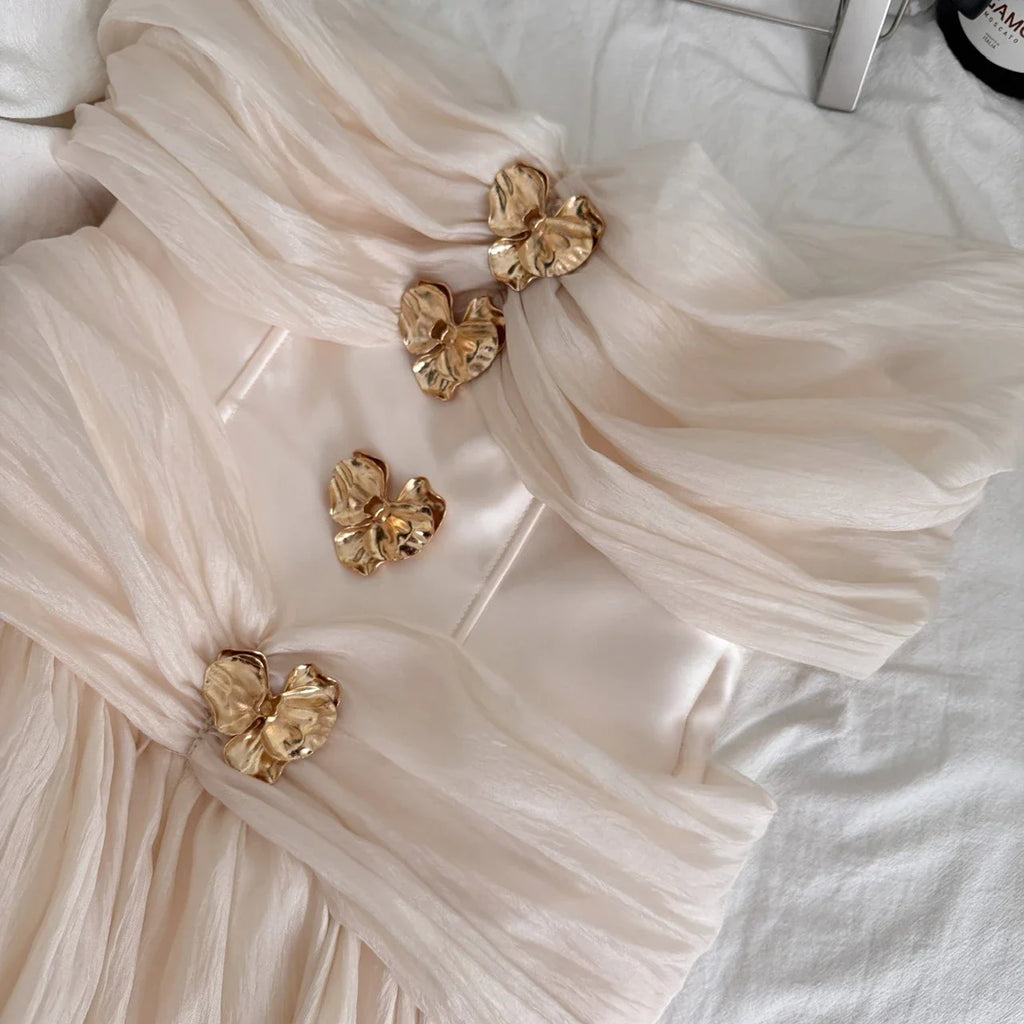 Women French Mini Old Money One-Piece Luxury Design Gown