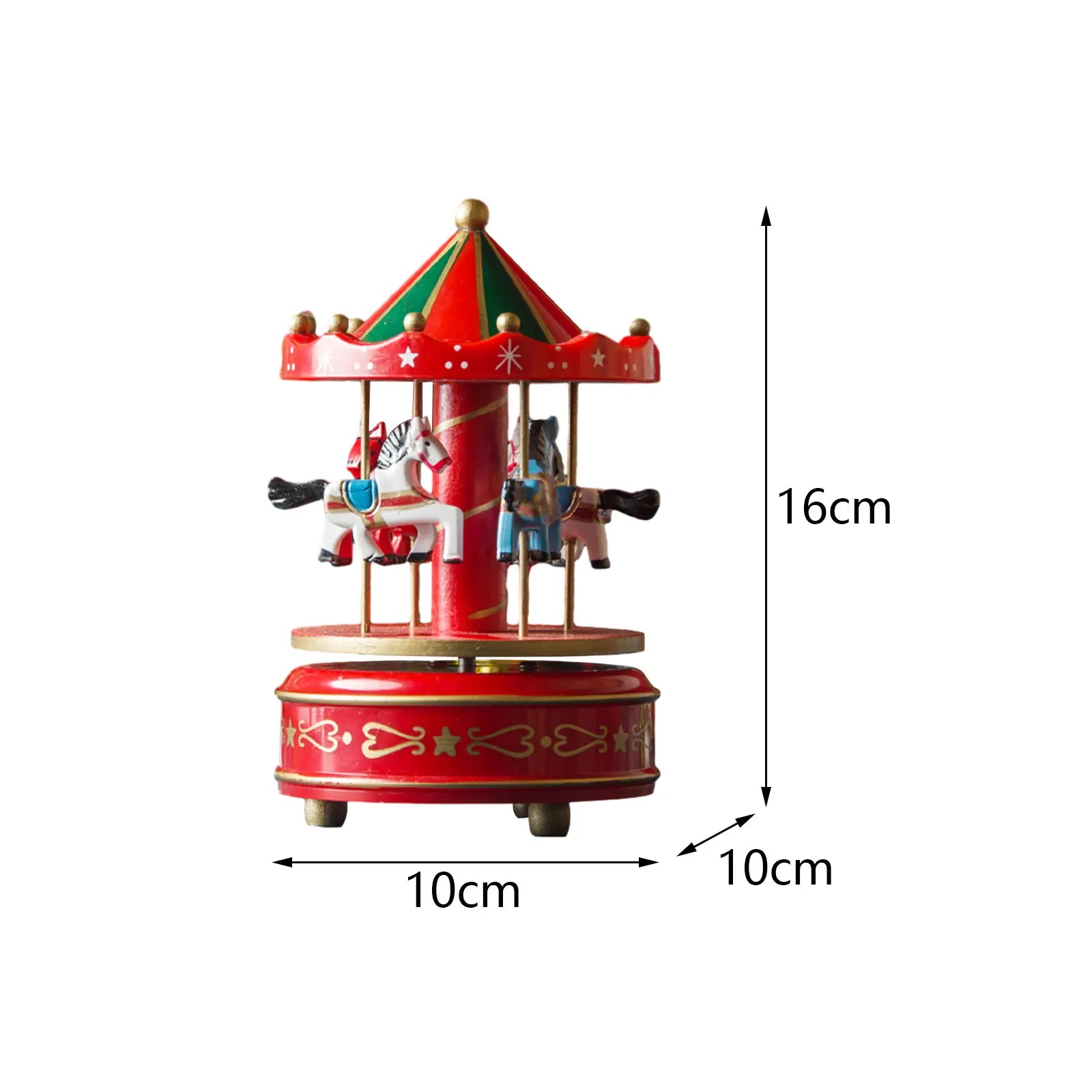 New Carousel Horse Music Box Resin Merry-go-round Musicical Box Home Desktop Decoration