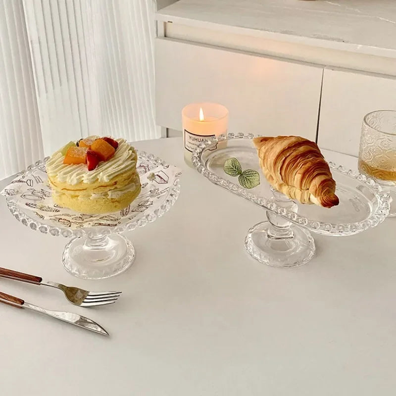Clear Glass Cake Plate