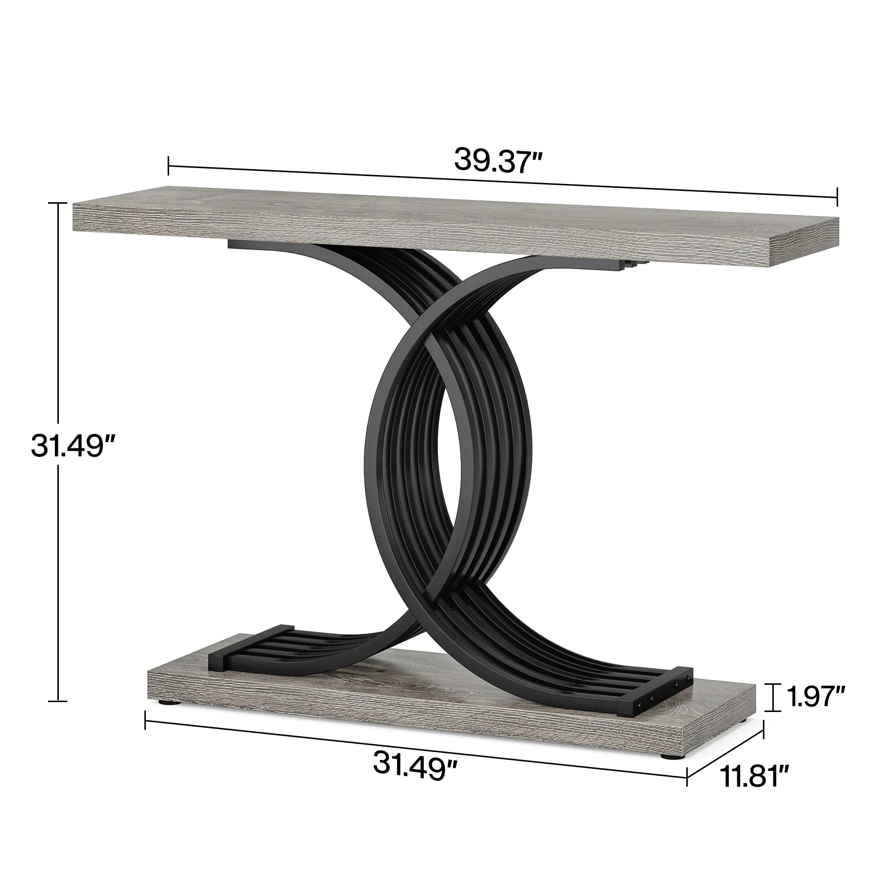 Tribesigns Gold Entryway Table, Modern 39-Inch Console Faux Marble Narrow Wood Sofa with Geometric Metal Legs