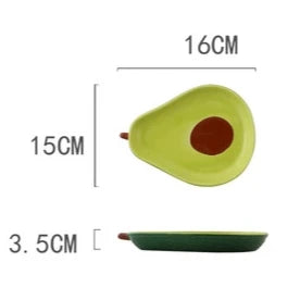 Creative Avocado Shaped Ceramic Dish Fruit Salad Plate Dessert Bowl