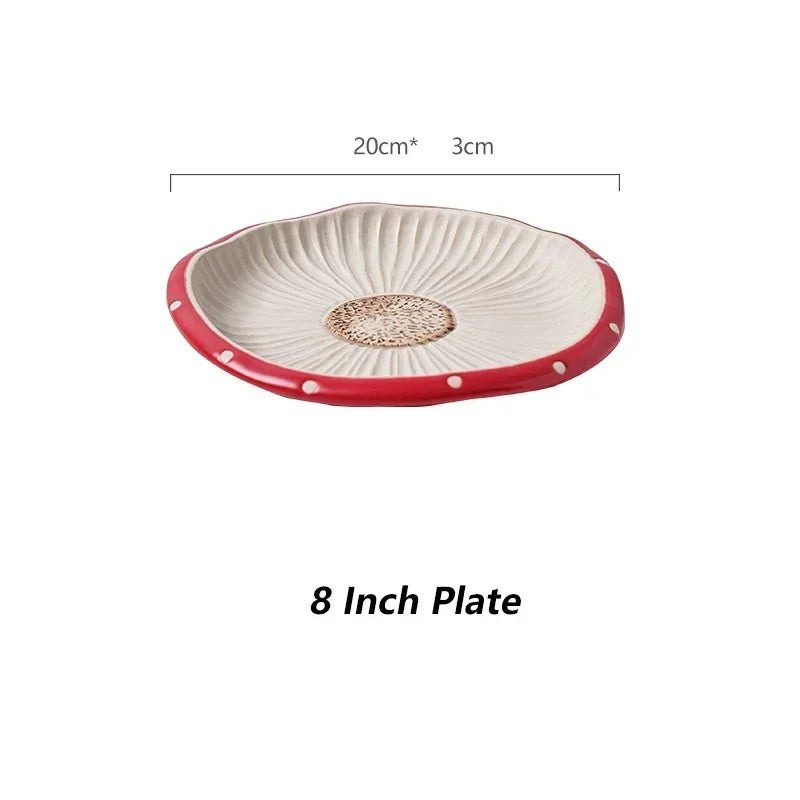 Cute Creative Ceramic Mushroom Shape Kitchenware