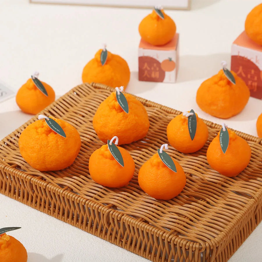Orange Aromatherapy Candle Soy Wax Creative Gift Shooting Props Scene Decoration Ornament