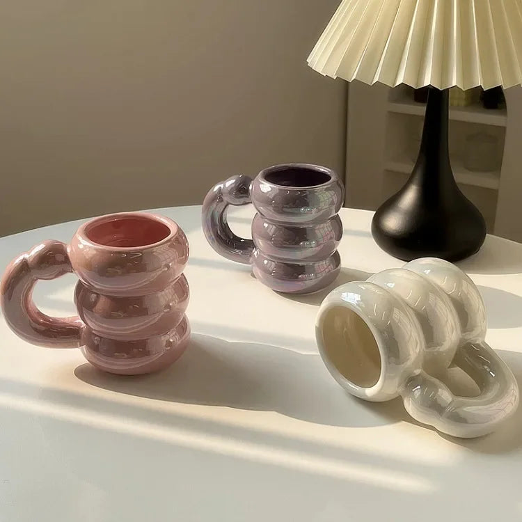 Ceramic Chubby Cute Cloud Mugs Kitchen Drinkware