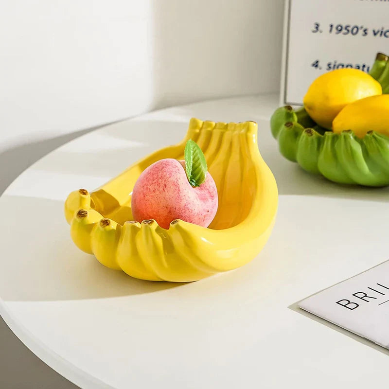 Ceramic Banana Shaped Fruit Bowl Table Plates Kitchen Dishes Tableware Luxury Serving Decoration
