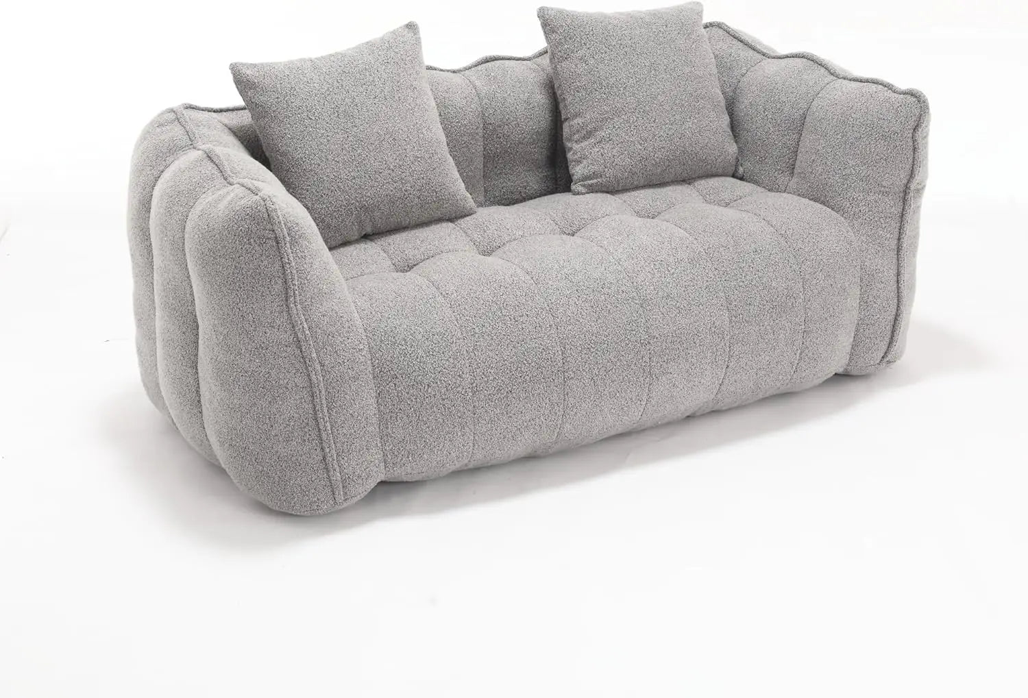 Twin Size Bean Bag Chairs Sofa, Giant Bean Bag Couch for Adults, Memory Foam Filled Loveseat Bean Bag Sofa, Comfy Lazy Sofa