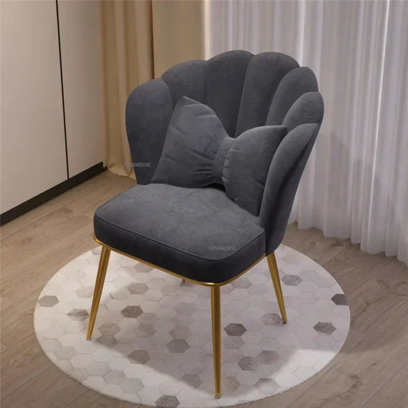Minimalist Backrest Chair Makeup Stool Vanity Cute Light Luxury Dressing Table Modern Furniture
