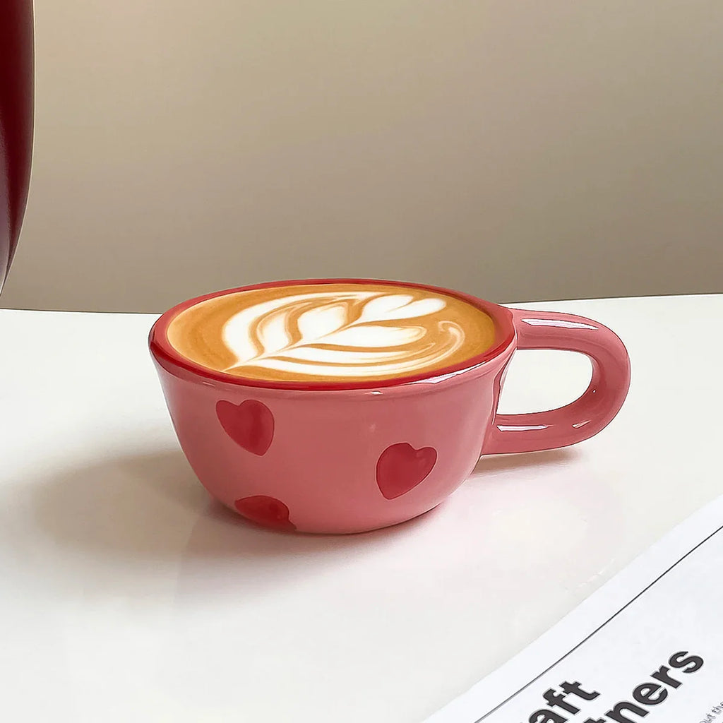Love Ceramic Pair Cup, Creative Hand-Painted Ceramic Love Mug