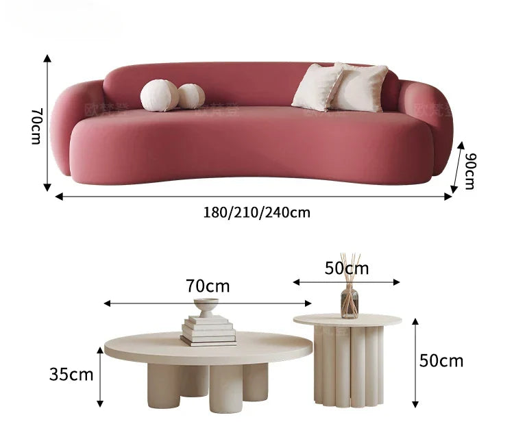 European Italiano Velvet Living Room Sofa Pink Floor Light Luxury 3 Seat Couch Christmas Organizer Sofa Inflavel Home Decoration