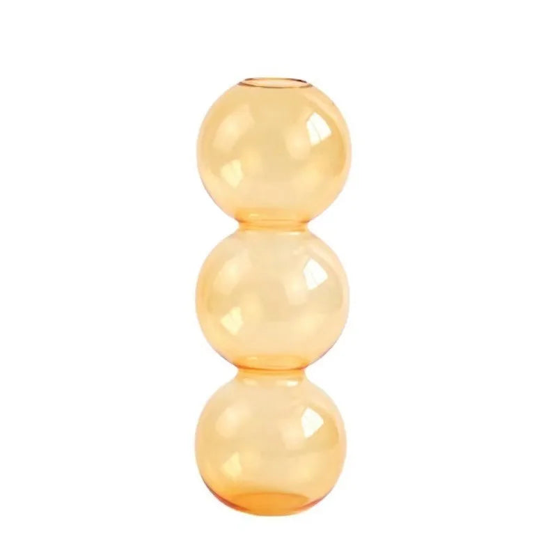 Nordic Glass Bubble Vase - Clear Hydroponic Planter for Home Desk Decor, Cute Simple Flower Arrangement Decoration