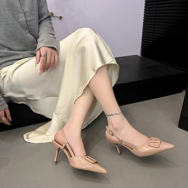 Luxury Brand Design High Heels Women's Stiletto Pointed Toe Strap Buckle Ladies Party Banquet High Heel Sandals