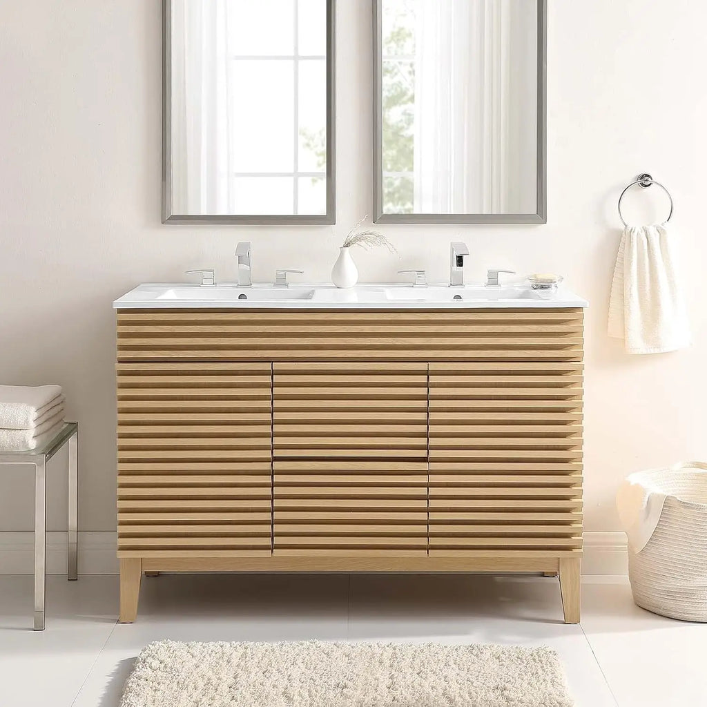 NEW 36" Bathroom Vanity Cabinet in Oak - Sink Basin Not Included Bathroom Fixtures â€?Bathroom Sink Vanities & Accessories