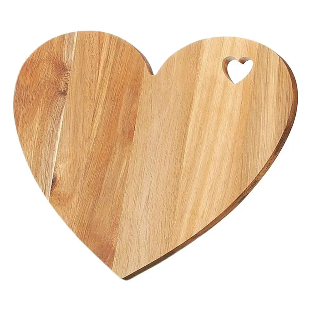 Wooden Cutting Boards for Kitchen Heart Shaped - Double Sided Portable Fruit Meat Chopping Charcuterie Serving Boards