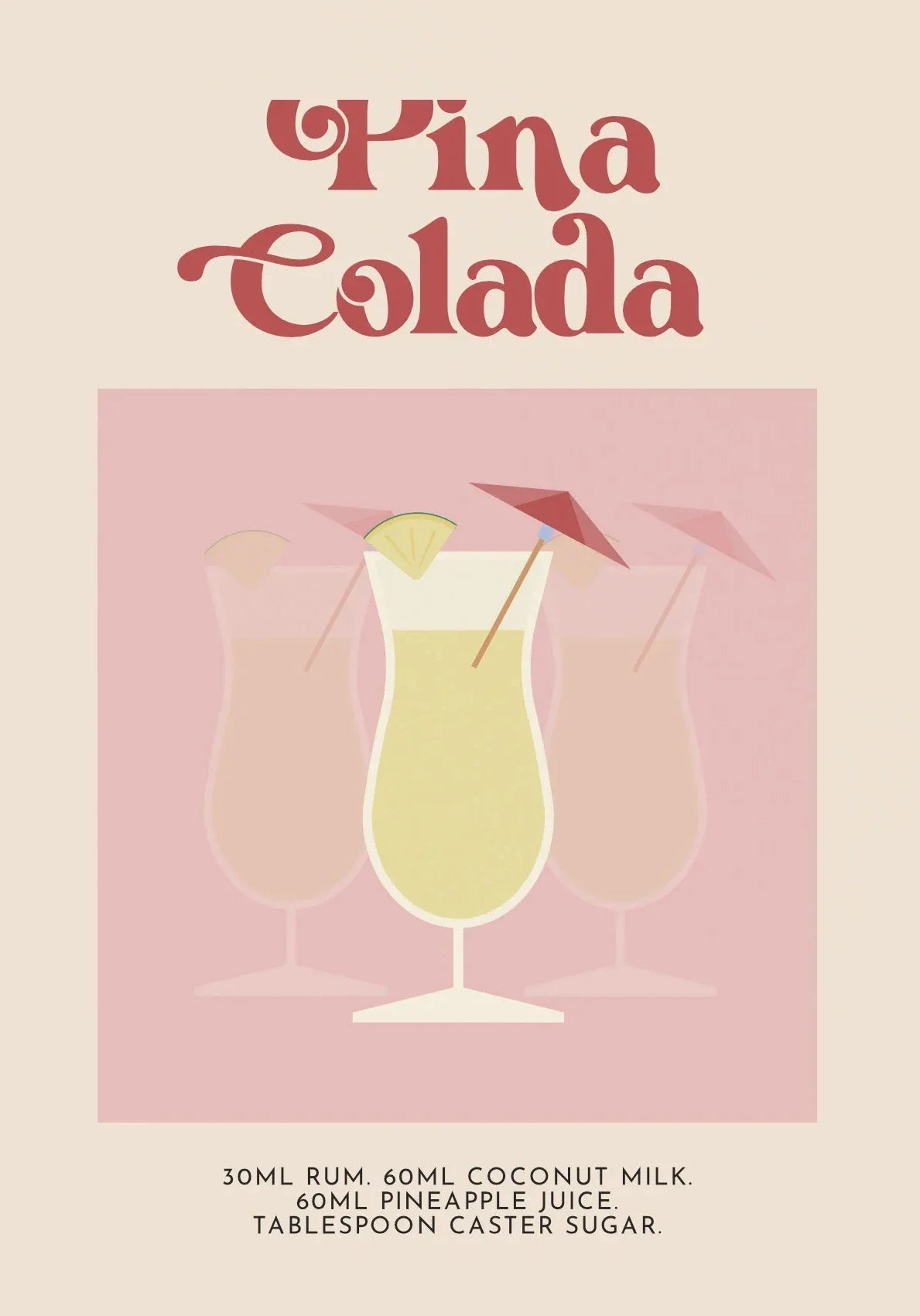 Retro Cocktail Alcohol Drink Poster Aperol Spritz Espresso Martini Canvas Printing Wall Art Vintage Bar Recipe Kitchen Decor