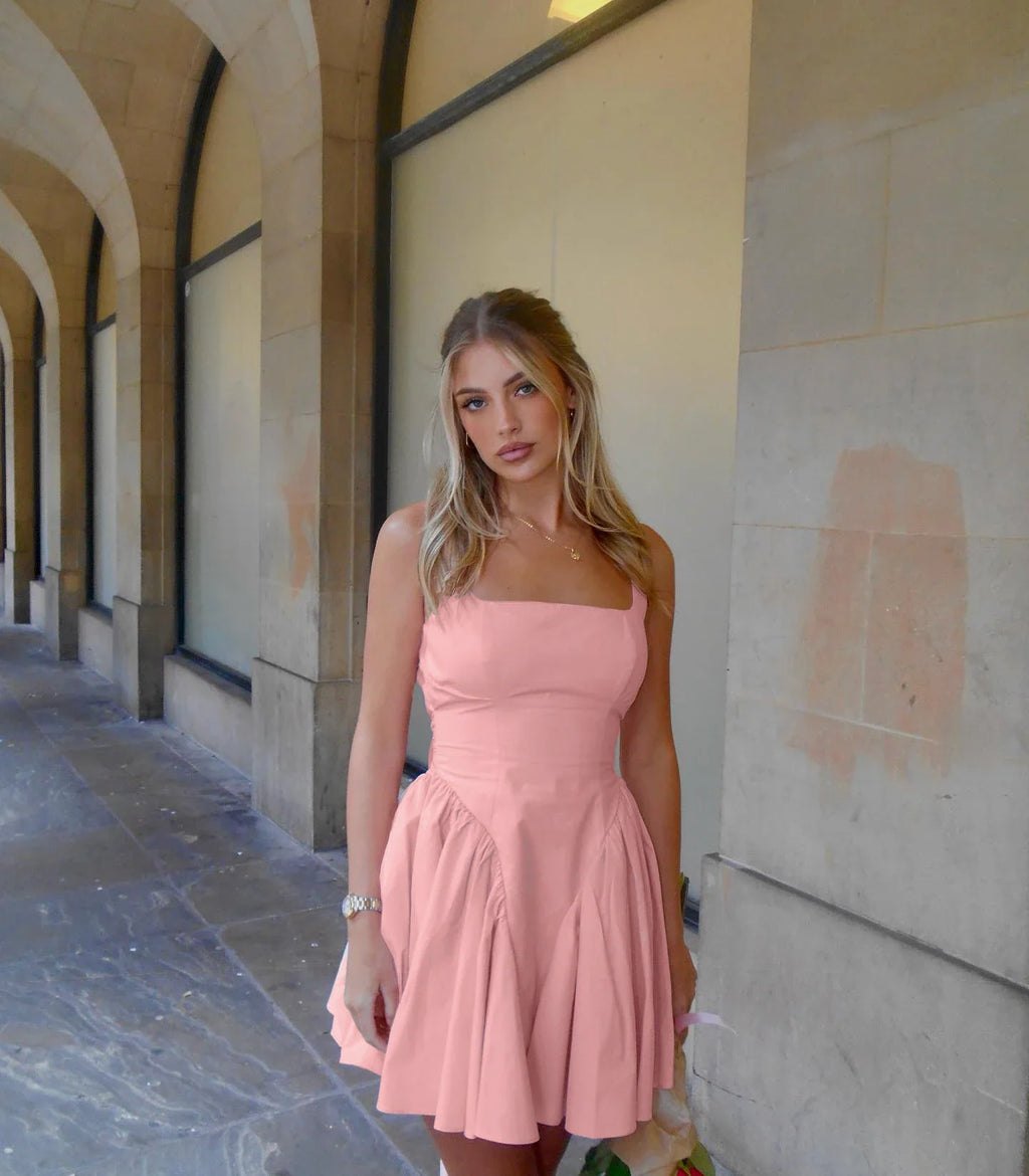 Mini Backless A Line Dress Sexy Big Bow Dress Casual Women Dress