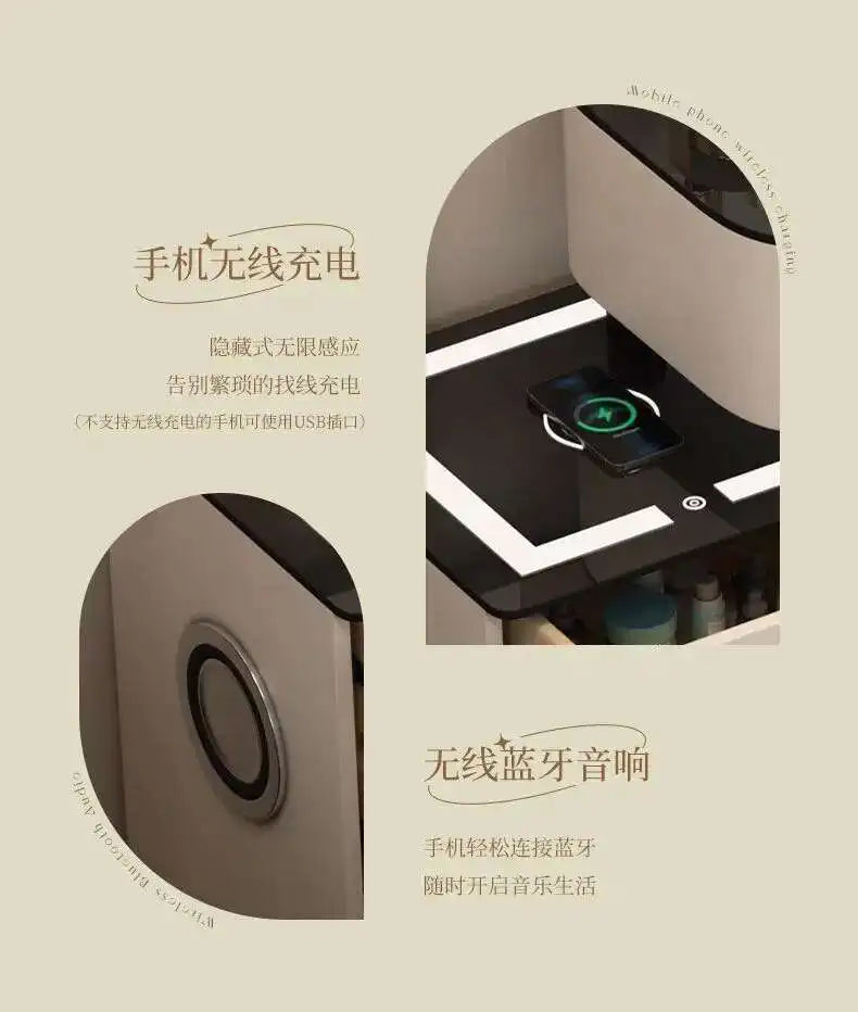 Luxury Shelf Cosmetics Makeup Dressing Table Bedroom Storage Drawers Vanity Table Modern