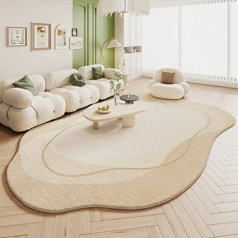 Imitation Cashmere Style Carpet Living Room Shaped Bedroom Irregular Bedside Rug