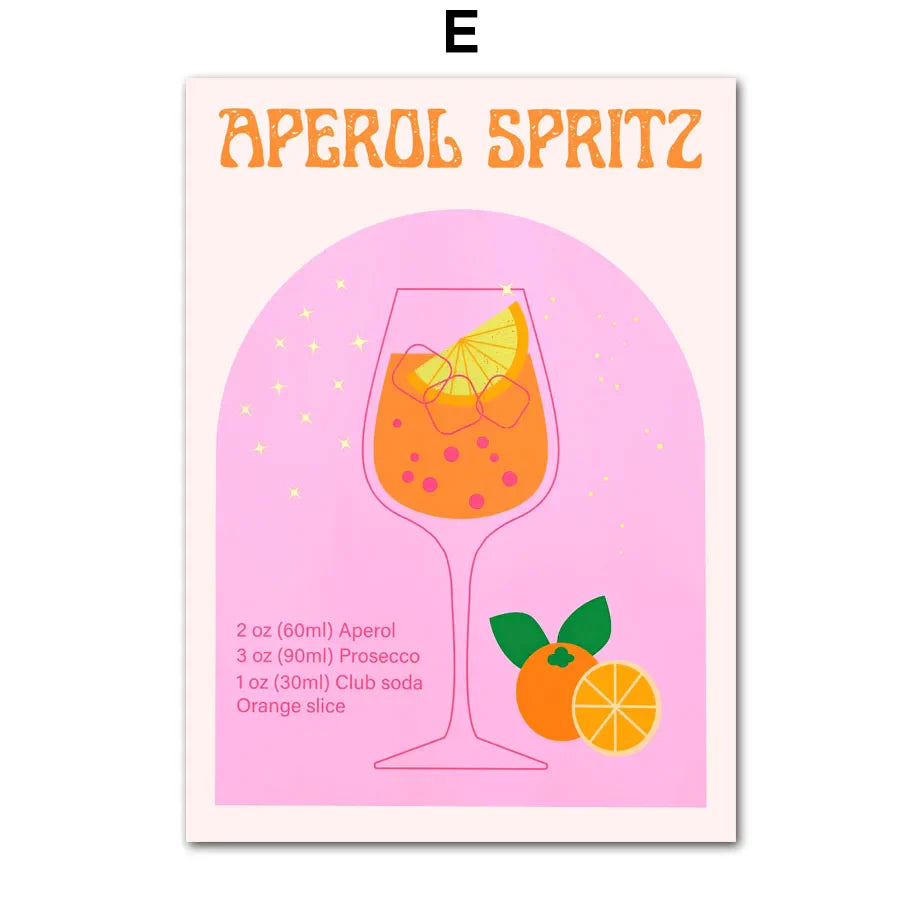 Pink Matisse Flower Market Bauhaus Cocktail Abstract Gallery Wall Art Canvas Painting Poster Print Picture