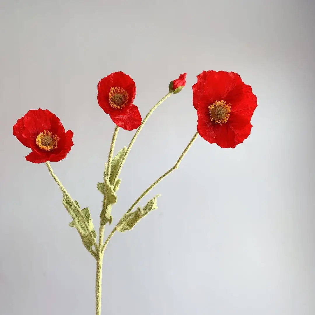 Garden Artificial Flowers Bouquet Poppy Fake Flowers For Home Decor