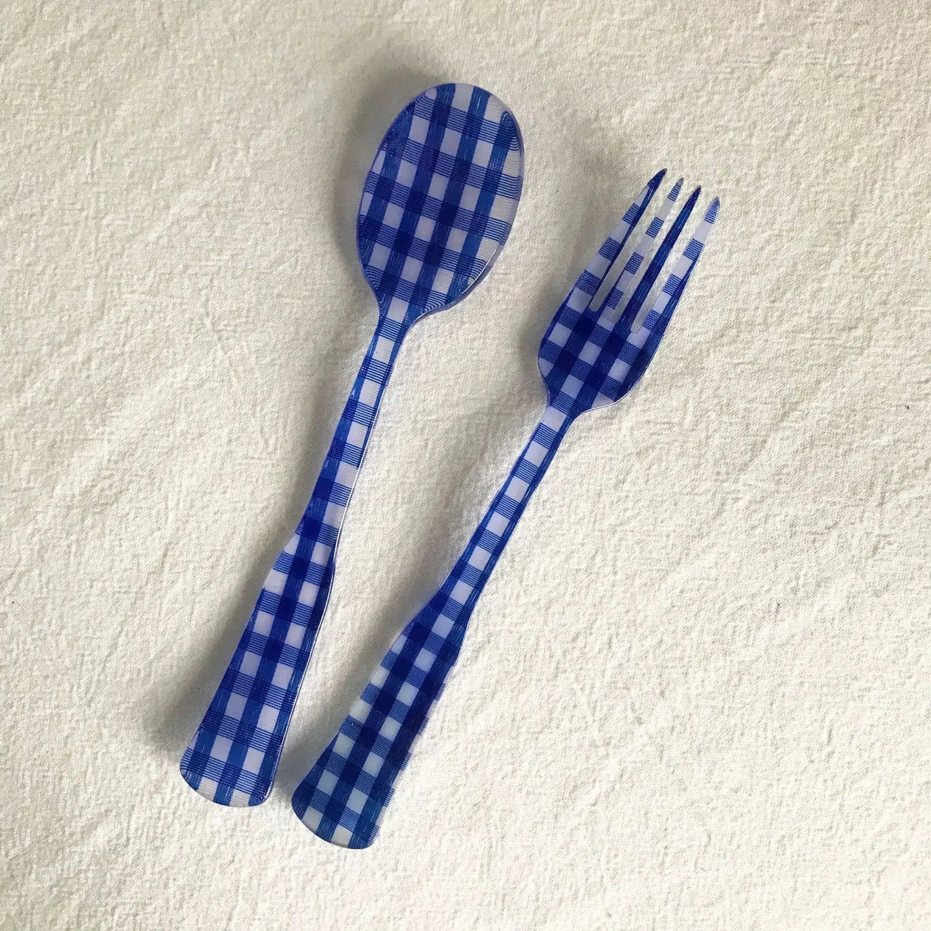 Plastic Dessert Tray Acrylic Cake Dish Grid Pattern Spork Floral Plates with Spoon & Fork