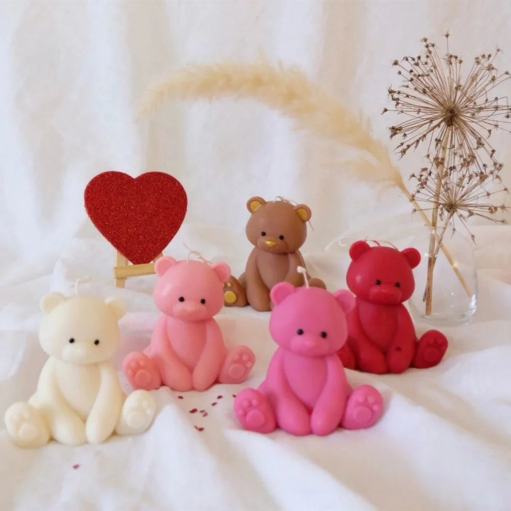 Sitting 3D Bear Scented Candle Handmade Cute Soy Wax Animal Aroma Candle Home Decor