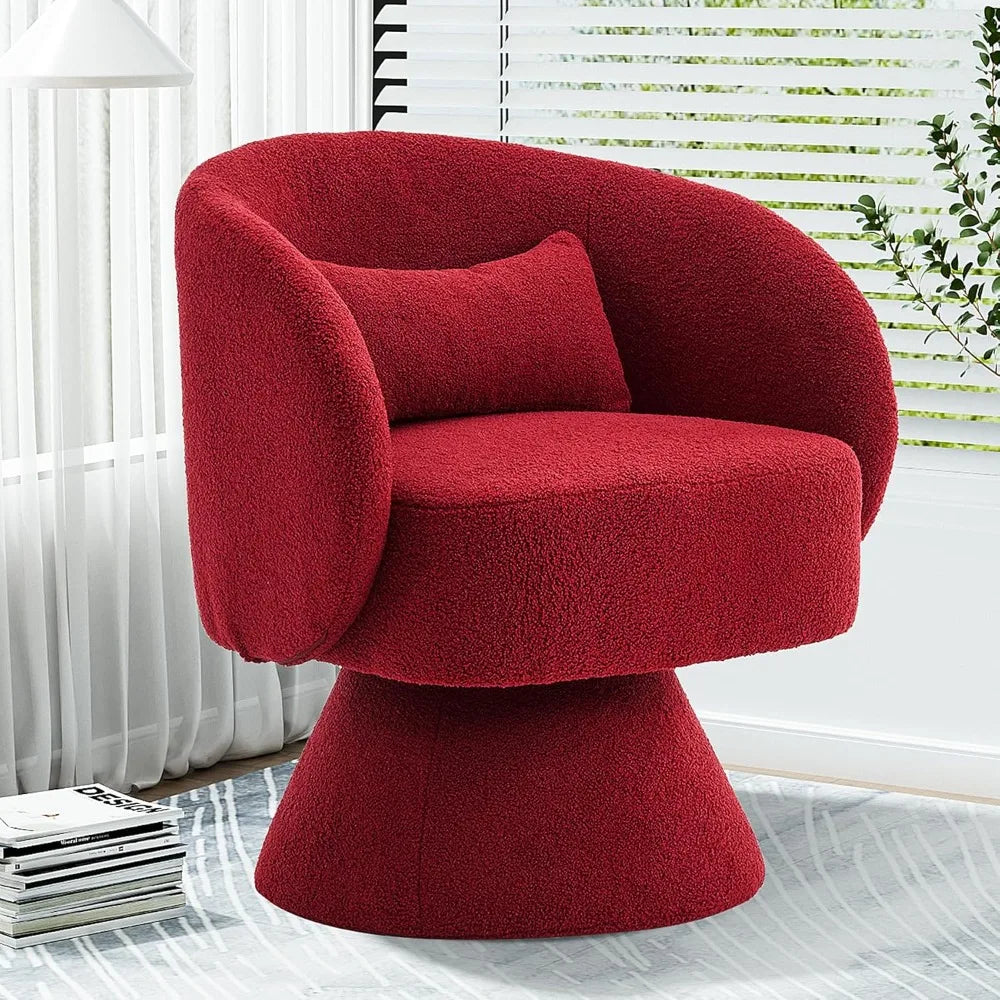 Swivel Barrel Chairs, Upholstered Swivel Cuddle Accent Chairs for Living Room, Comfy 360 Degree Modern Small Round