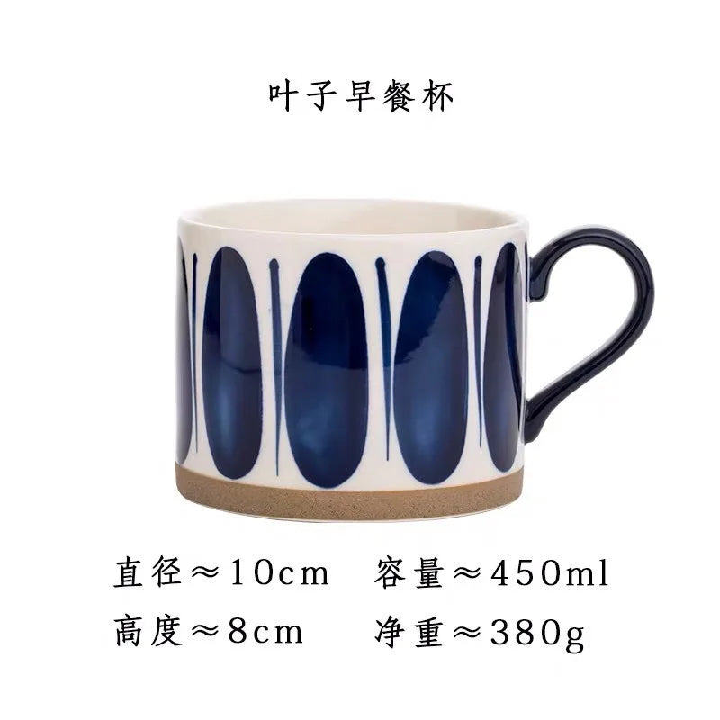 Japanese Coarse Color Ceramic Water Cup Hand Painted Teacup Coffee Underglaze Mug