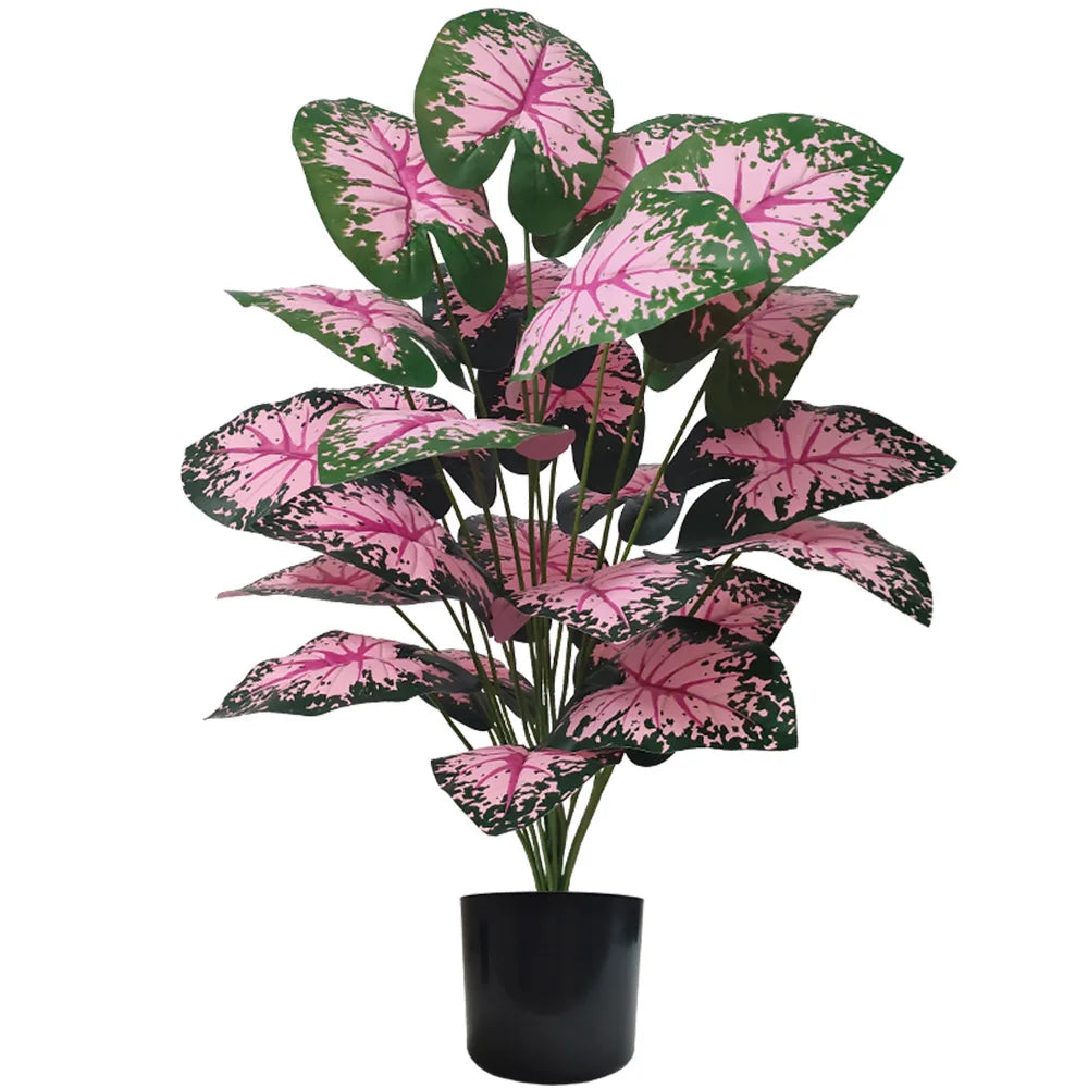 Pink Leaf Potted Plants Fake Artificial Plants Decoration Artificial Flower Simulation Ornament For Home Decor Party Wedding Dec