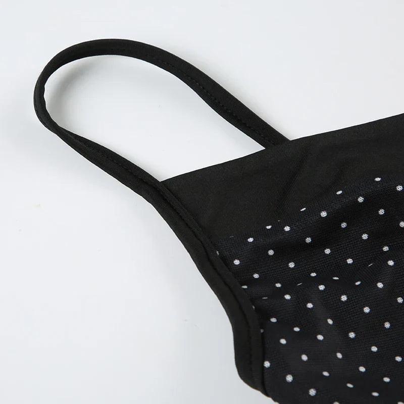 Polka Dot V-Neck Slim Fit Camisole Tops Causal Simple Basic