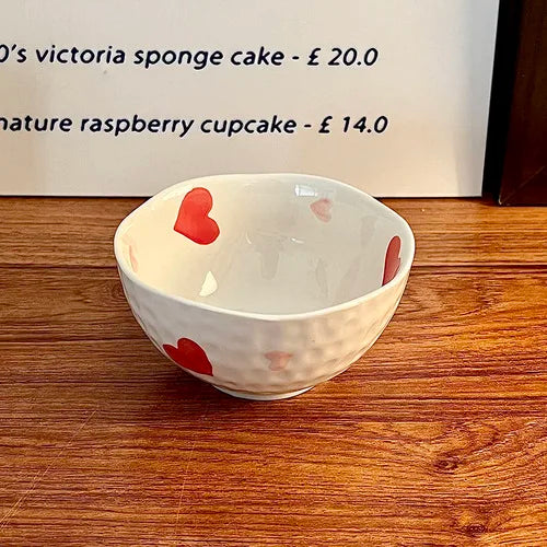 Love Ceramic Plate Bowl 8-inch Beautiful Spoon Small Fresh Dining Plate Three Piece