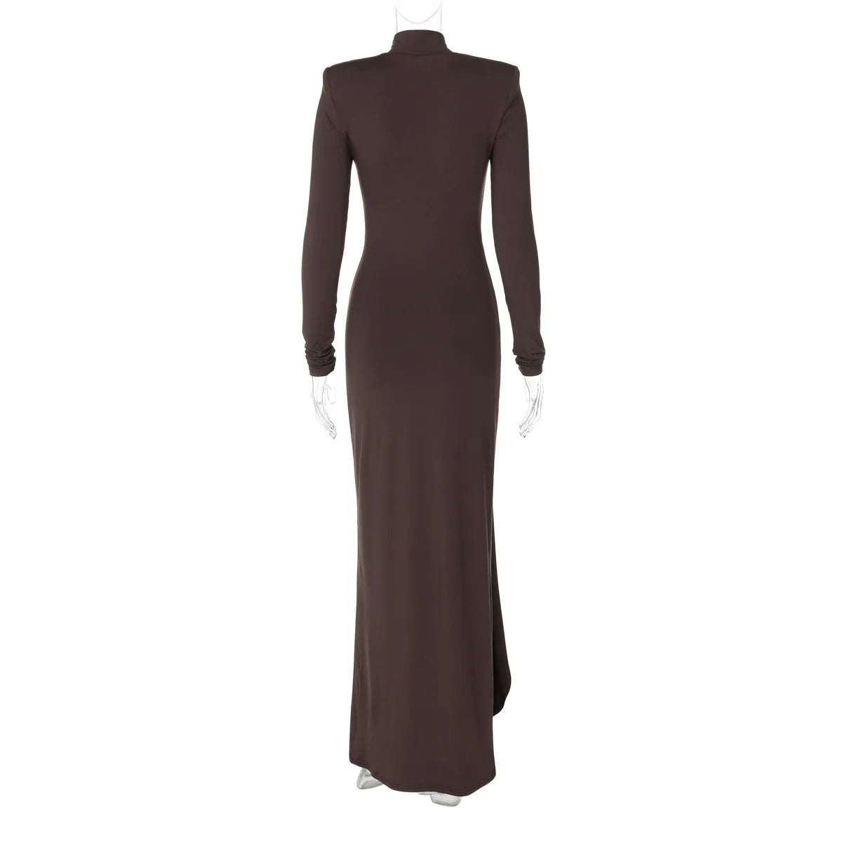 Pleated Bandage Long High Waist Slim Patchwork Long Sleeve Elegant Women's Maxi Dress