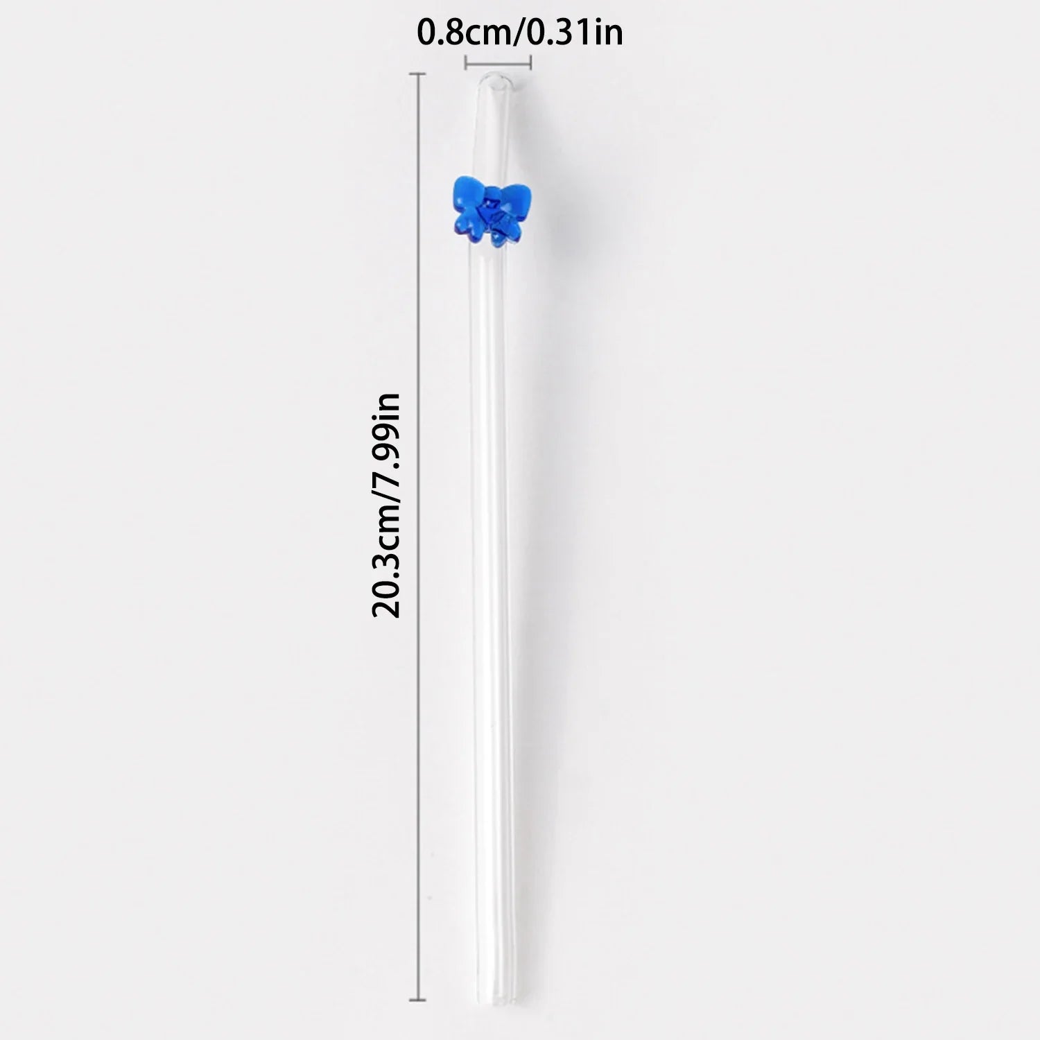 Reusable Glass Straw With Bowknot Drinking Straw