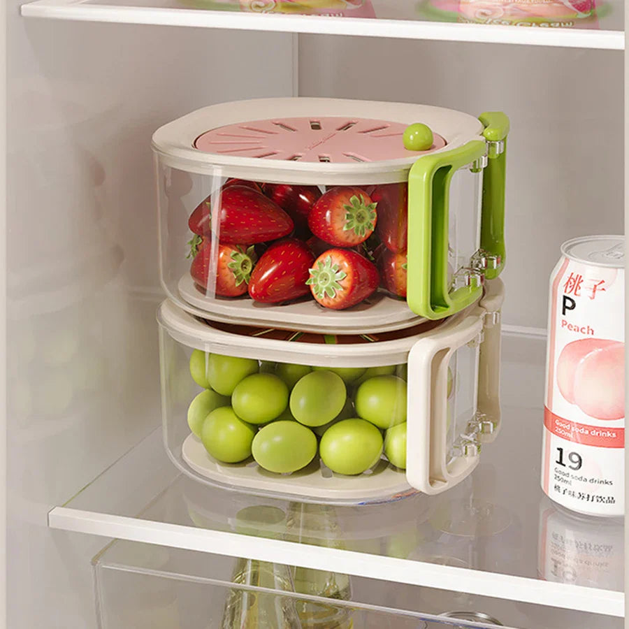 Fruit Washing Strainer Bowl 2 in 1 Kitchen Sink Drain Basket Vegetable Fruit Multifunctional With Lid Drainer Tool Bowl