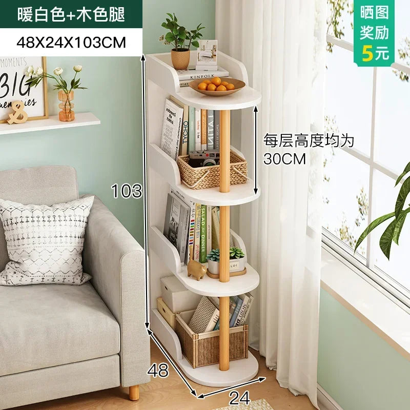 Side Table Ultra Narrow Book Shelf Creative Shelves Sofa Side Rack Bookcase