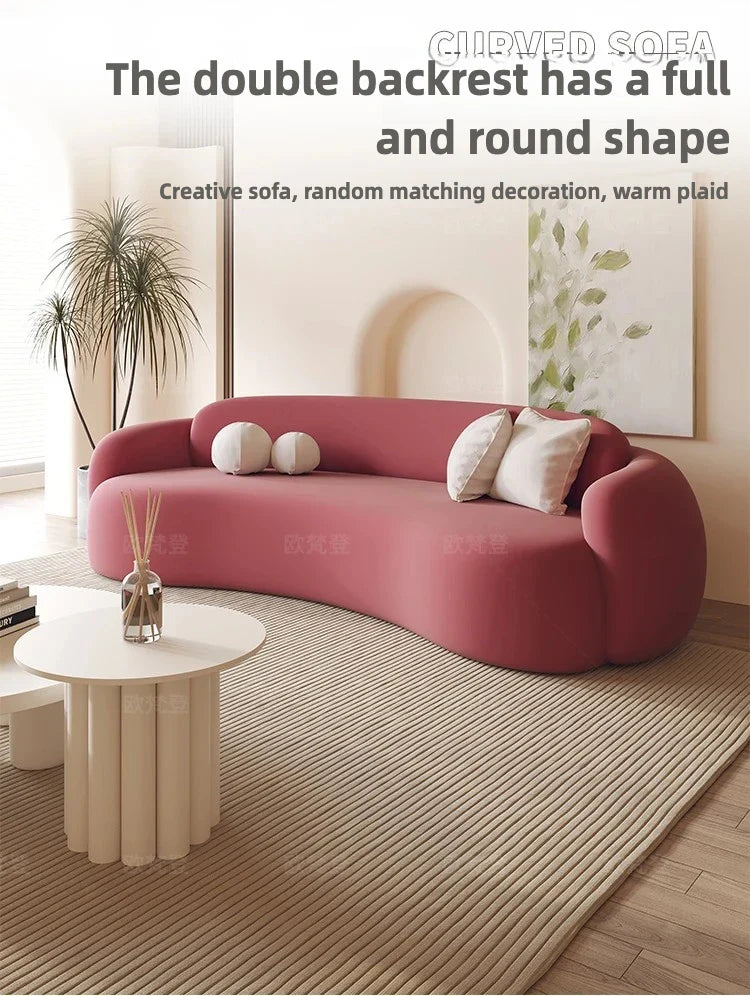 European Italiano Velvet Living Room Sofa Pink Floor Light Luxury 3 Seat Couch Christmas Organizer Sofa Inflavel Home Decoration