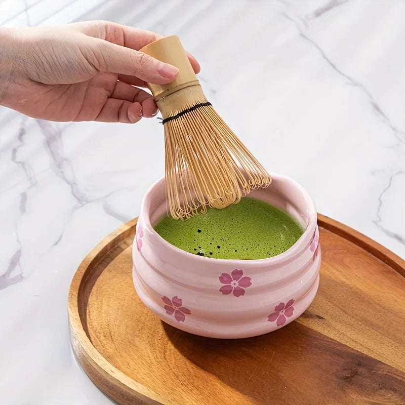 Pink Ceramic Matcha Bowl, Sakura/Heart Japanese Style Matcha Bowl Artistic Ceramic Tea Ceremony Bowl