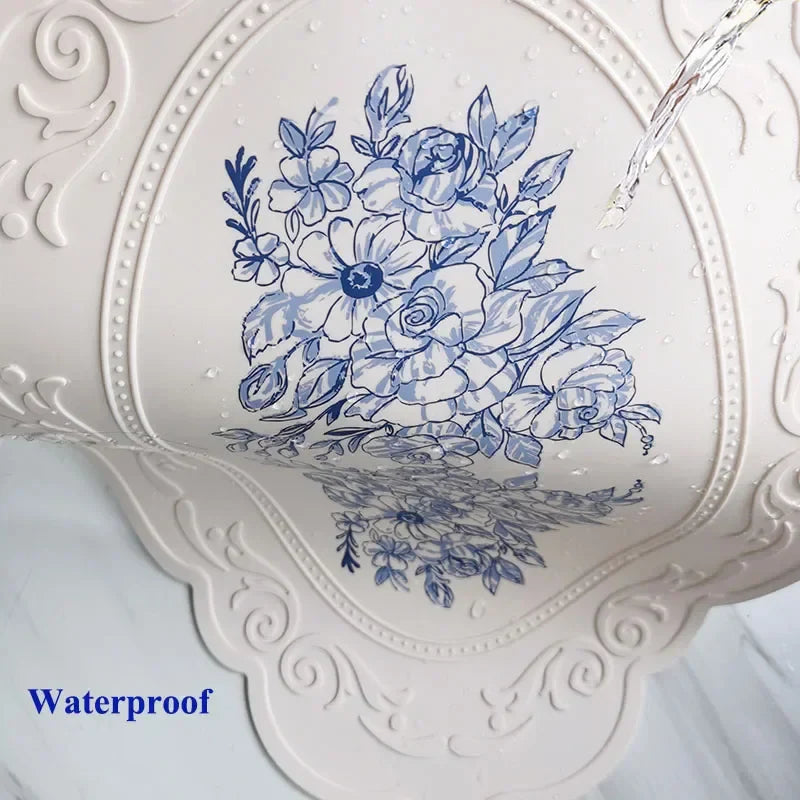 Silicone Carved Dining Mat Retro Pattern Table Mat Floral Placemat