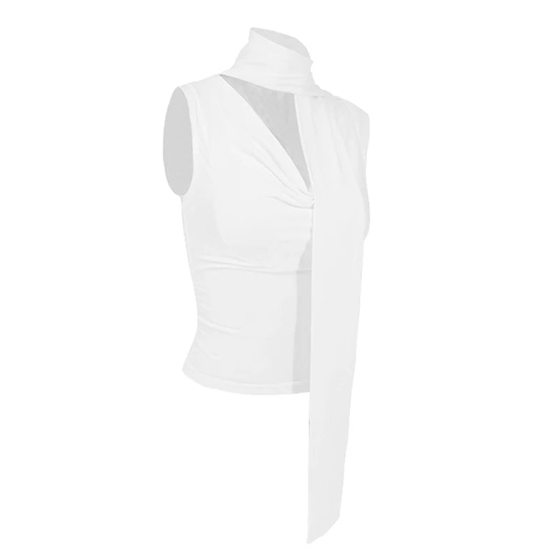 Summer New Tank Women Solid Sexy Sleeveless V-Neck Lady Top Fashion Bandage Streetwear Casual Slim Tank Elegant Knitted Clothing