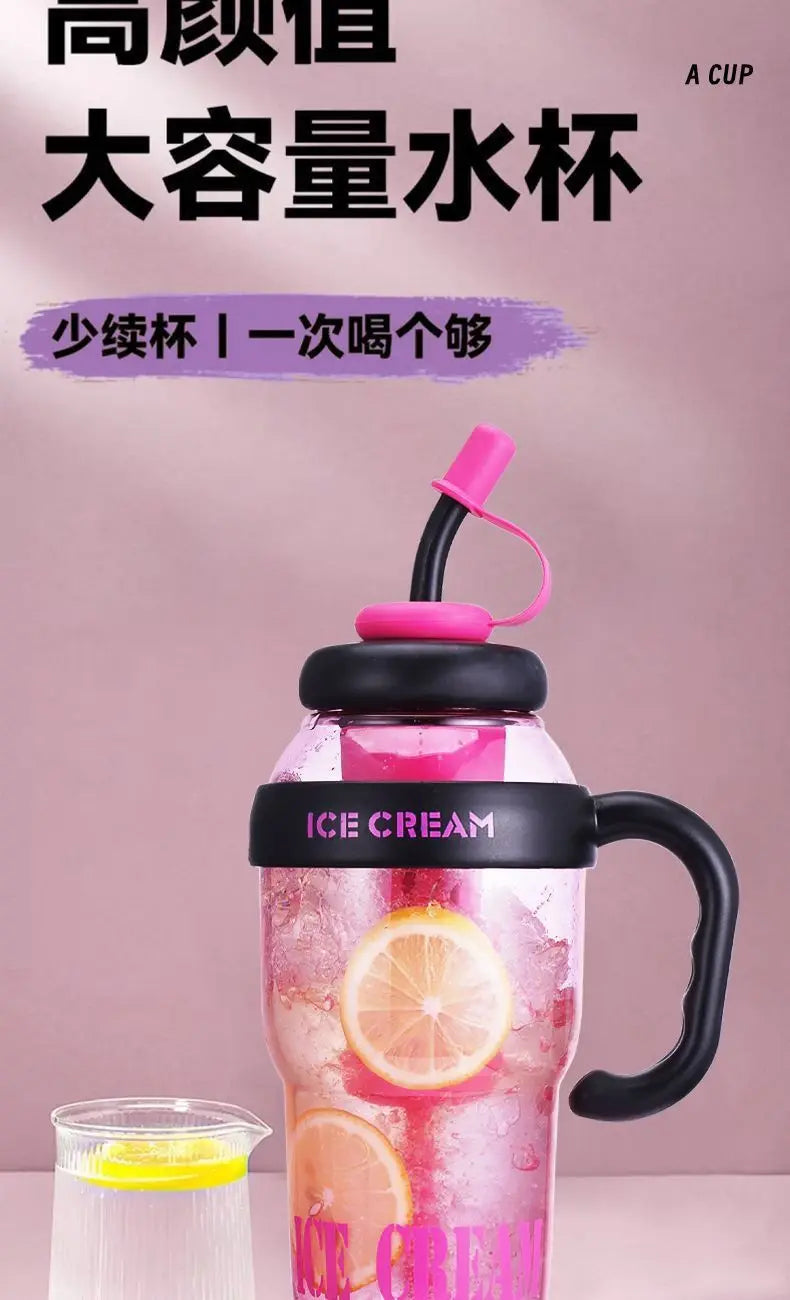 Sanrio Water Cup Hello Kitty  Anime Straw Cup Cartoon Cute Large Capacity Outdoor Activities Portable Tea Separation | 1300ML