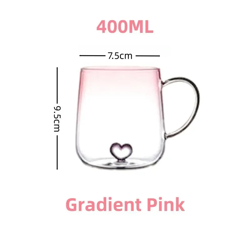 Love Gradient Transparent Glass Mug