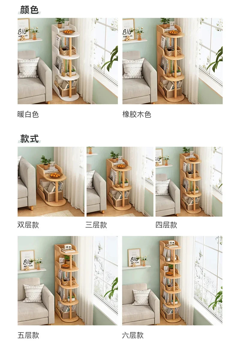 Side Table Ultra Narrow Book Shelf Creative Shelves Sofa Side Rack Bookcase