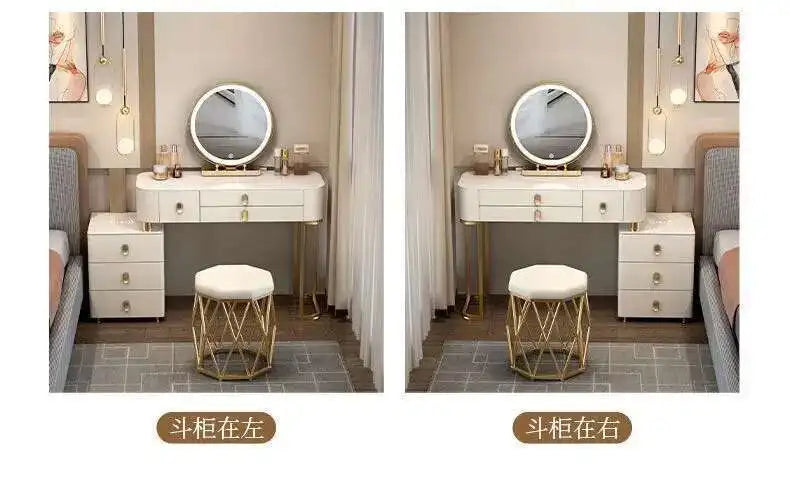 Luxury Shelf Cosmetics Makeup Dressing Table Bedroom Storage Drawers Vanity Table Modern