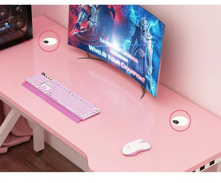 Pink Gaming Desk Girls Study Desk Laptop Table Computer Table Chair Live Gamer Home Live Desks Bedroom Desktop Gamer Desks
