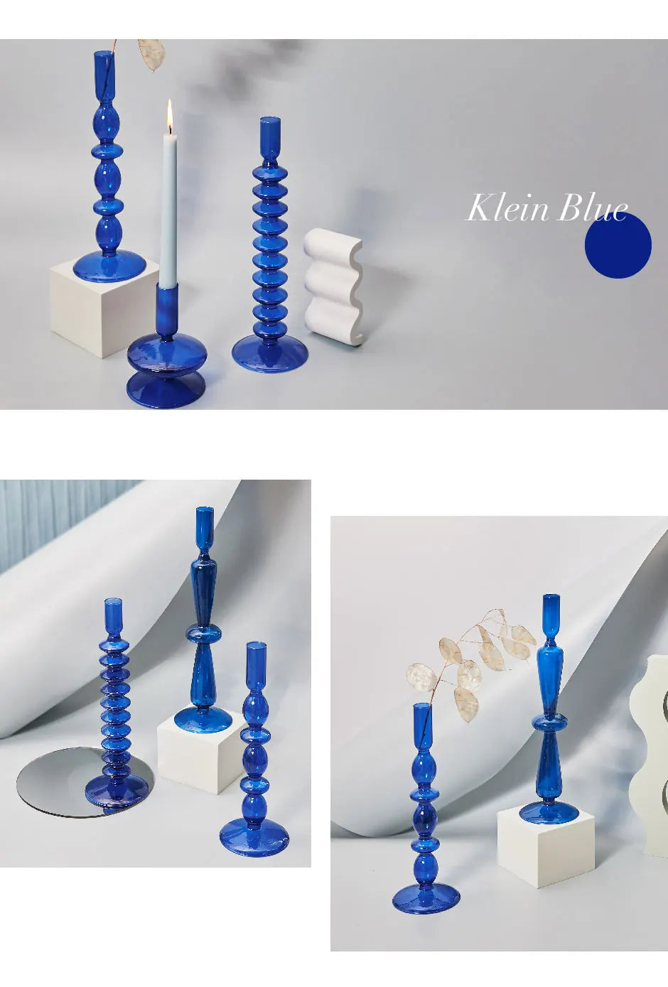 Taper Candle Holders Glass Candlesticks for Home Decoration Glass Vase