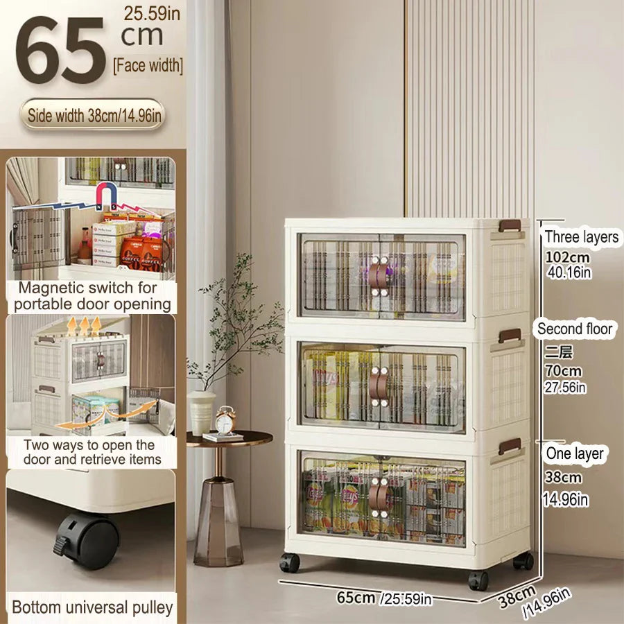 Large Capacity Multifunction Folding Storage Cabinet Dustproof Wardrobe Closet Organizer Easy-to-Install Storage Boxes