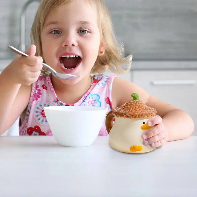 Cute Duck Mug Ceramic Duck Mug With Hat Lid 400ml Cartoon Ceramic Drinkware Tableware With Handle