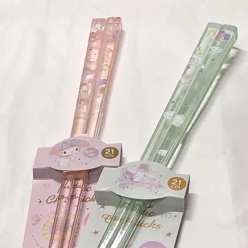 Sanrio Chopsticks Cinnamoroll My Melody Beautiful Acrylic Mold Proof Easy Carry and Can Be Sterilized At High Temperatures Gifts