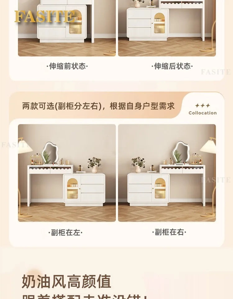 Modern Simple Makeup Table Household Bedroom Writing Desk Corner Desk Integrated Makeup Table