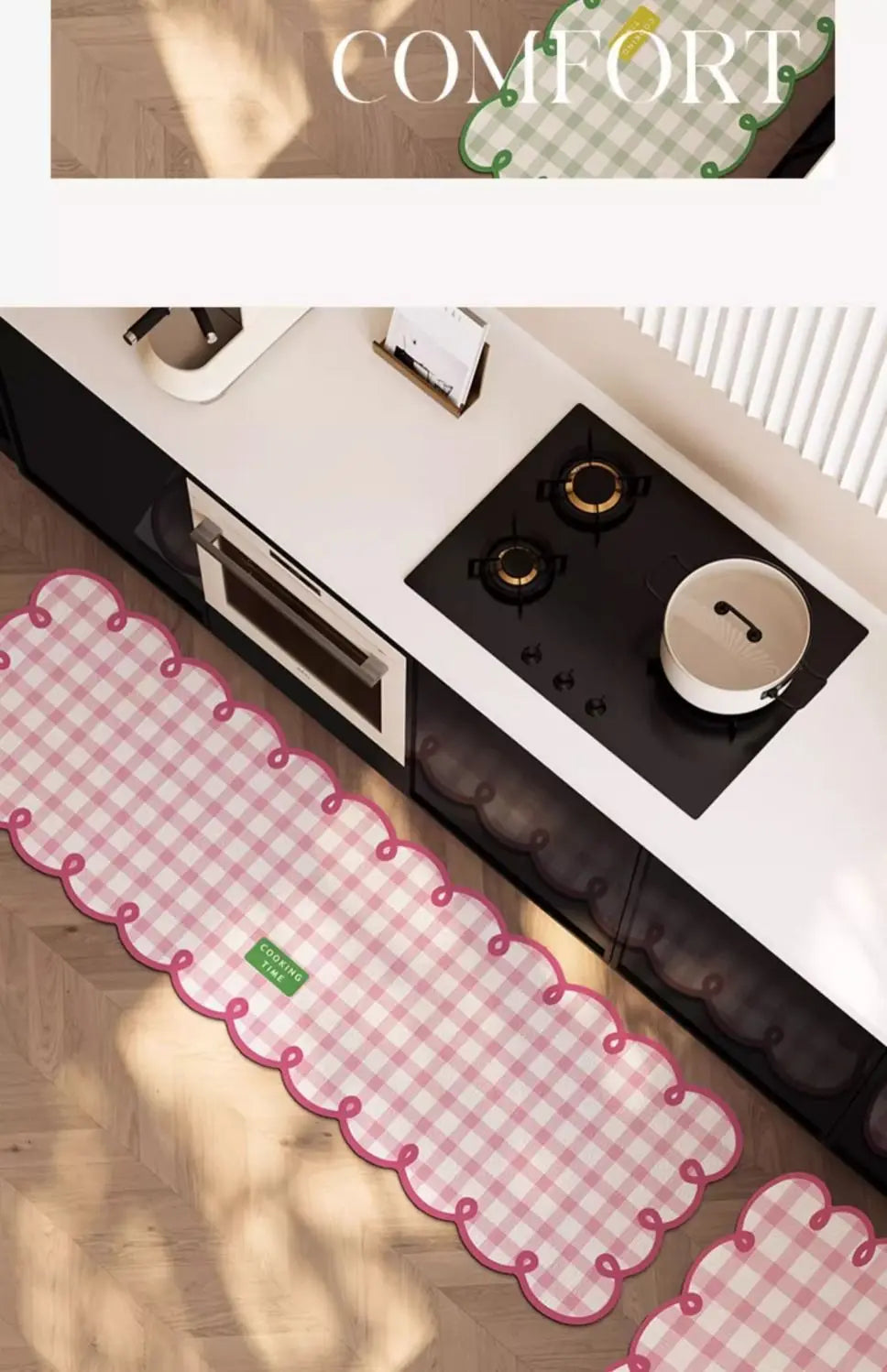 Simple Checkerboard Kitchen Special Dialgae Mud Absorbent Anti-Fouling Anti-Slip, Dirt-Resistant Carpet Home Decor